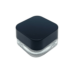 Clear / Black Cap / Single Unit (Less Than Box Qty) Grand Puff® Clear Square Glass Concentrate Jar | 9 ml