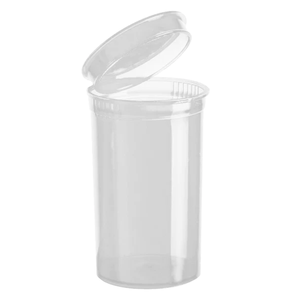 Clear / Single Unit (Less Than Box Qty) 13 Dram Flat Pop Top Child-Resistant