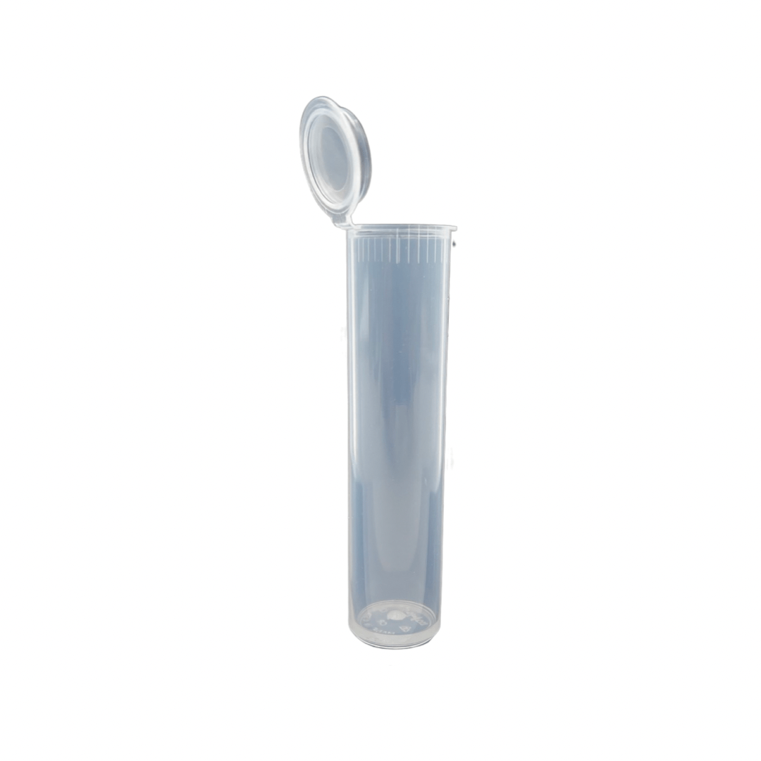 Clear / Single Unit Premium Squeeze Top Child Resistant Pre-Roll Tube | 80 mm