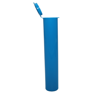 Cyan / Single Unit (Less Than Box Qty) Premium Squeeze Top Child Resistant Pre-Roll Tube | 116 mm