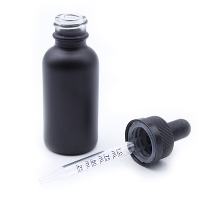 eBottles Black Child-Resistant Glass Dropper Bottle w/ 1.0ml Graduated Dropper | 1 oz