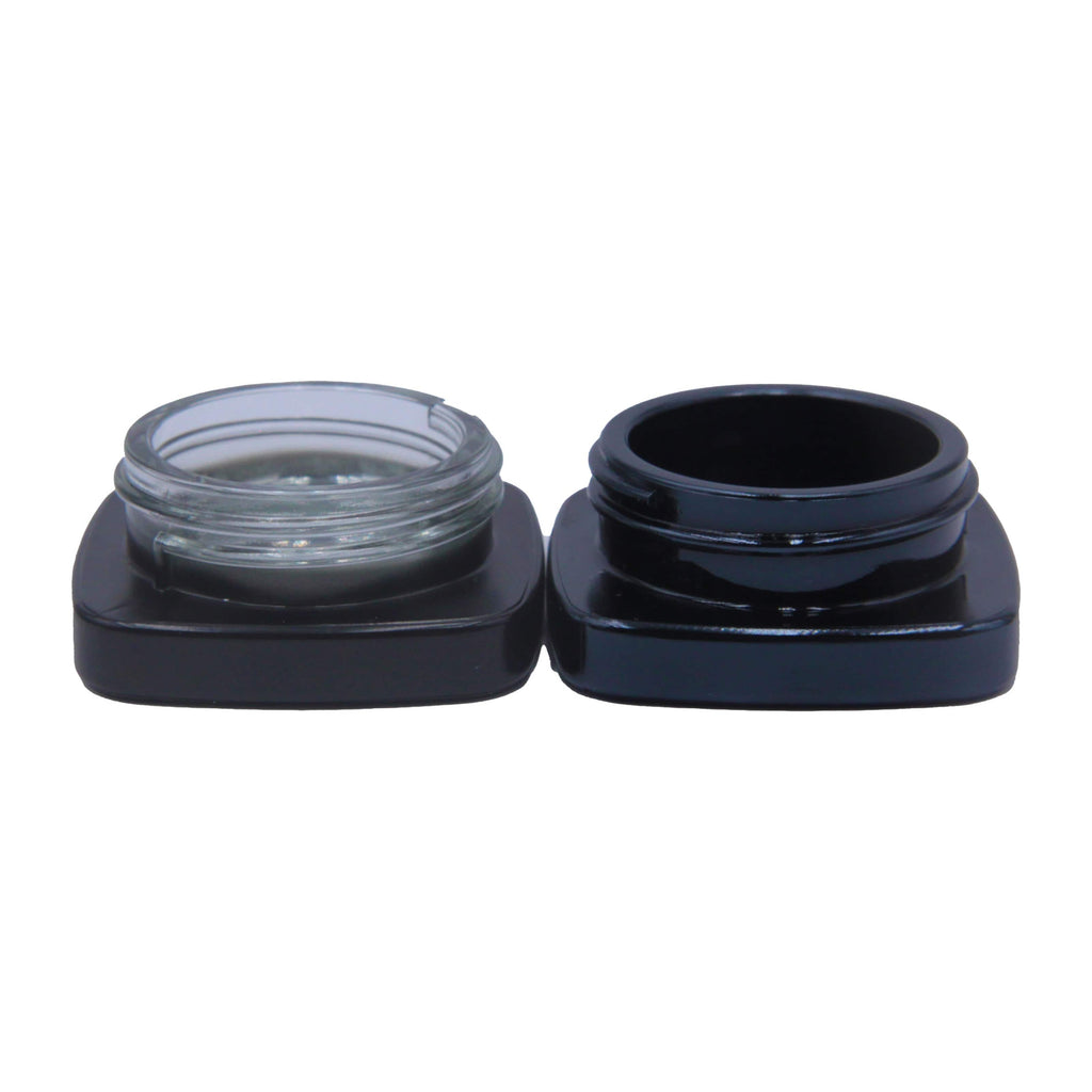 eBottles Black Square Glass Concentrate Jar | 9 ml