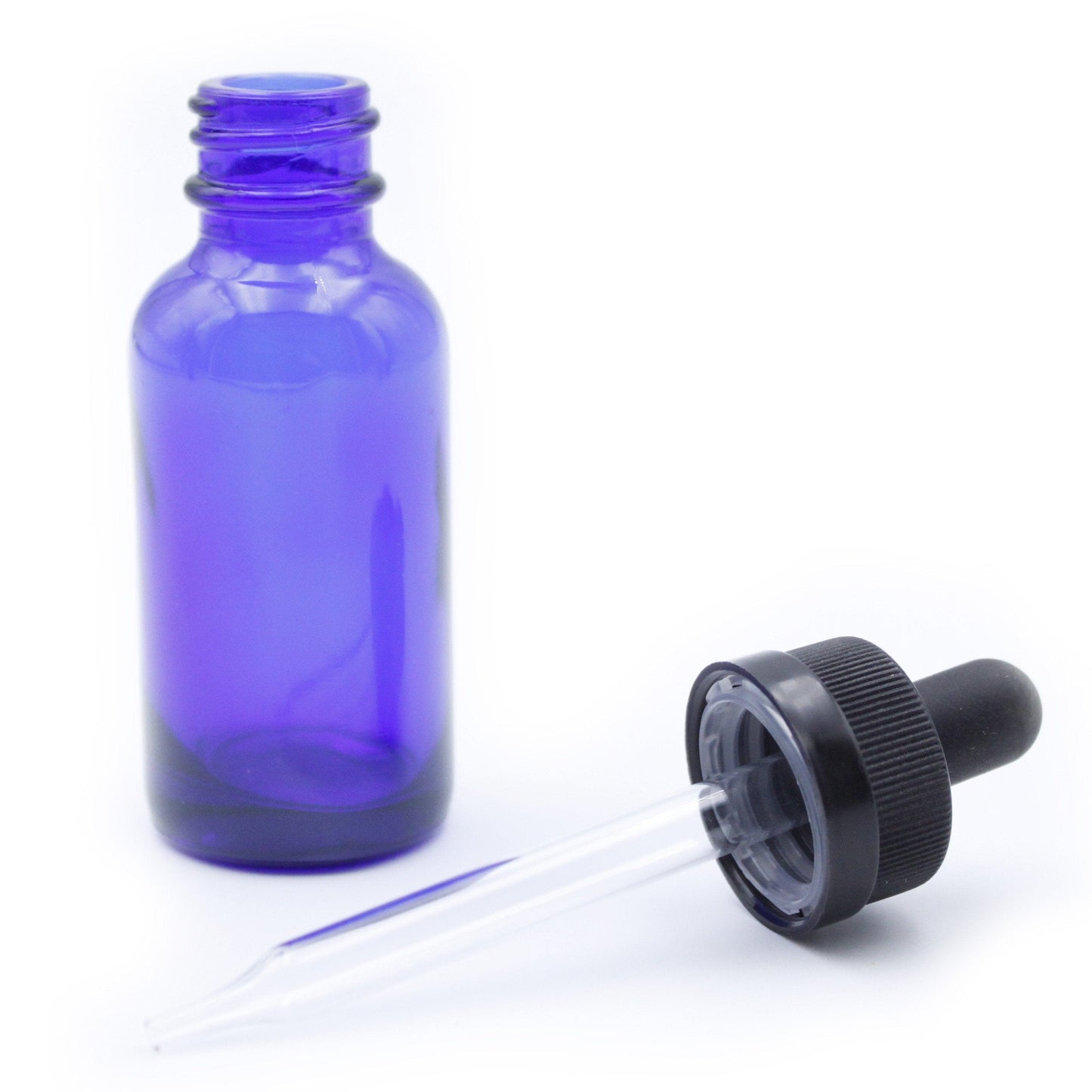 eBottles Cobalt Blue Child-Resistant Glass Dropper Bottle w/ 0.8ml Non-Graduated Dropper | 1 oz