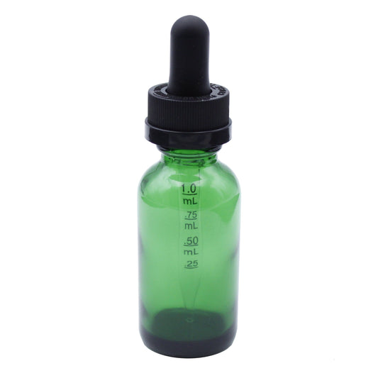 eBottles Green Child-Resistant Glass Dropper Bottle w/ 1.0ml Graduated Dropper - 1 oz