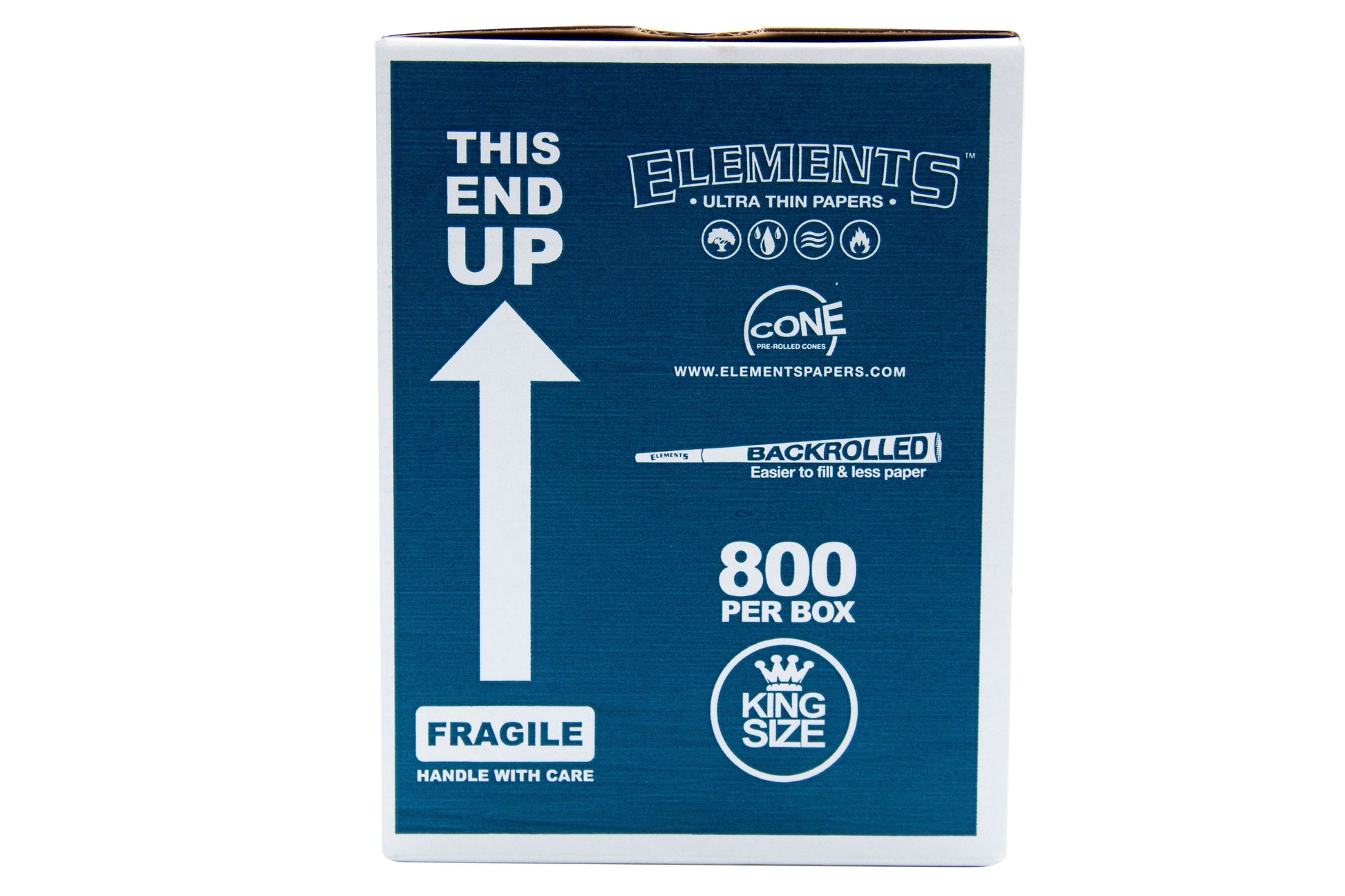 Elements King Size Ultra-Thin Rice Pre-Rolls (109mm/26mm filter) | Box of 800