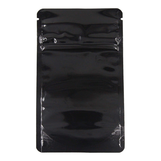 Glossy Black / Single Unit Bag King Child-Resistant Clear Front Green Zipper Bag | 1/8 oz
