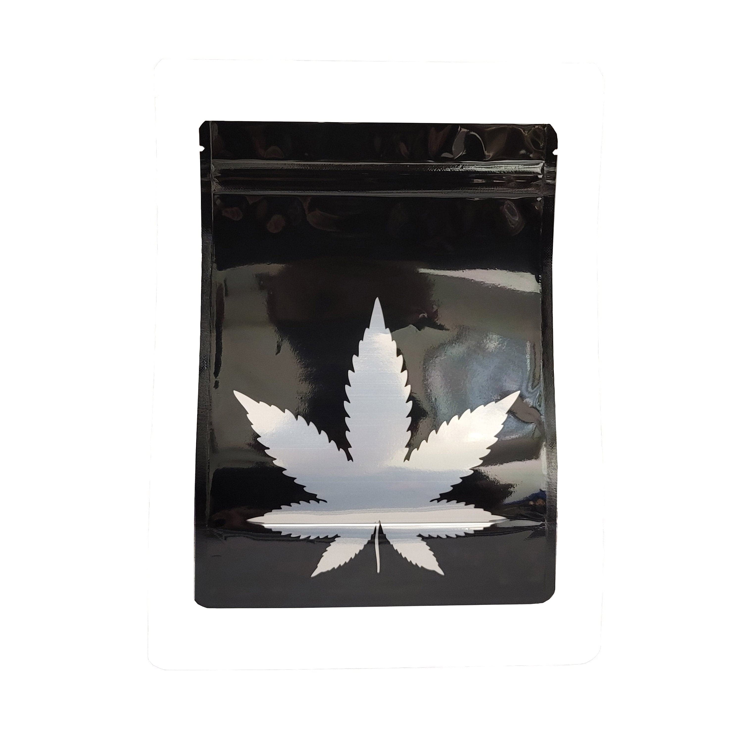 Glossy Black / Single Unit (Less Than Pack Qty) Bag King Clear Leaf Mylar Bag (1 oz)