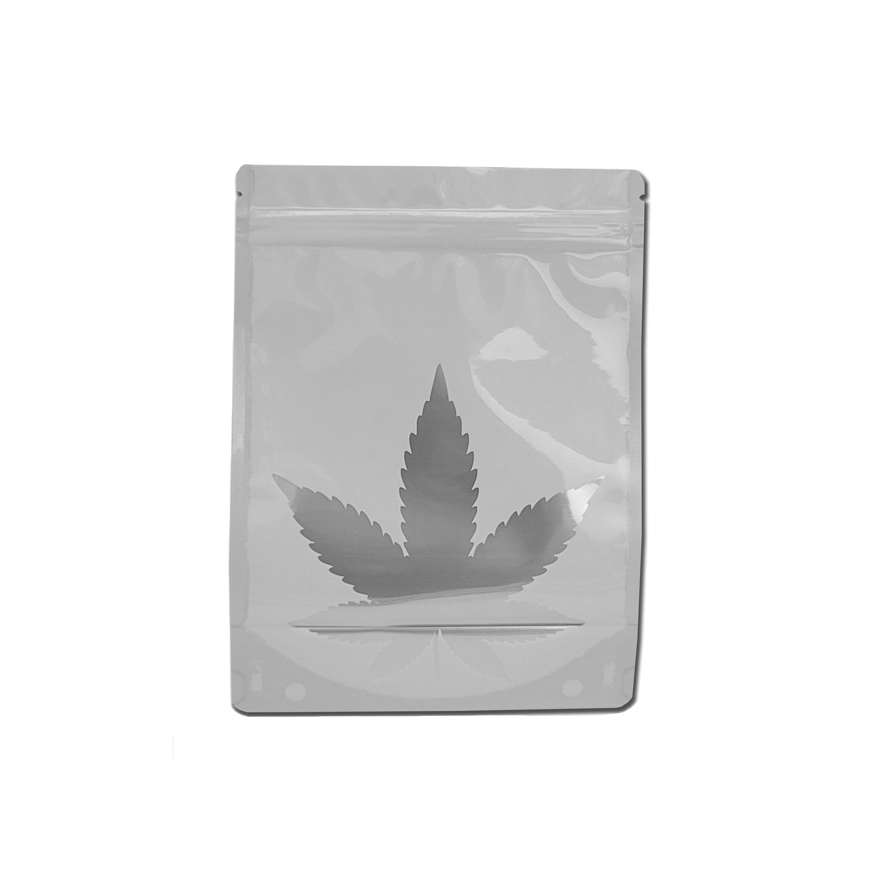 Glossy White / Single Unit Bag King Clear Leaf Mylar Bag (1 oz)