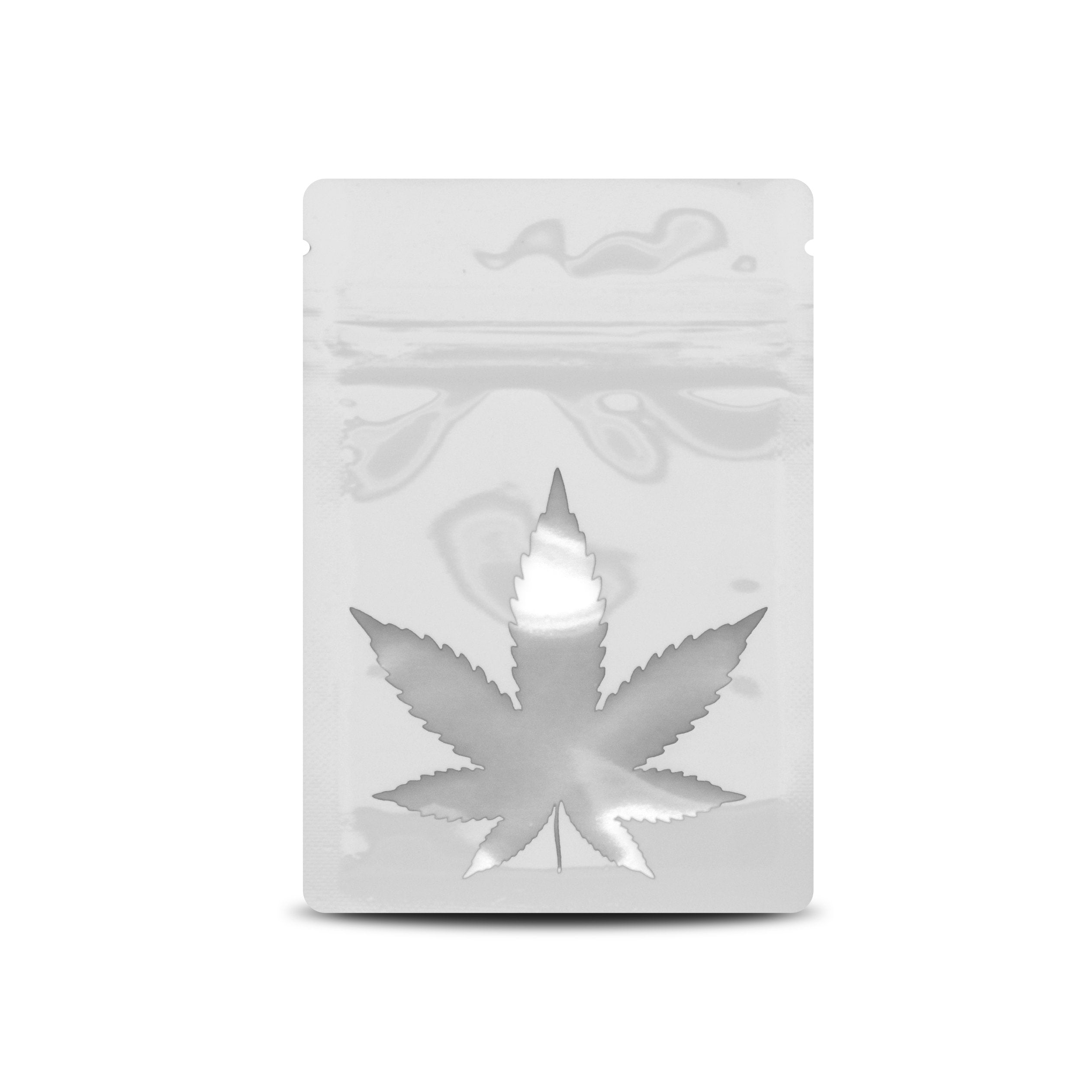 Glossy White / Single Unit (Less Than Pack Qty) Bag King Clear Leaf Mylar Bag (1 gram)