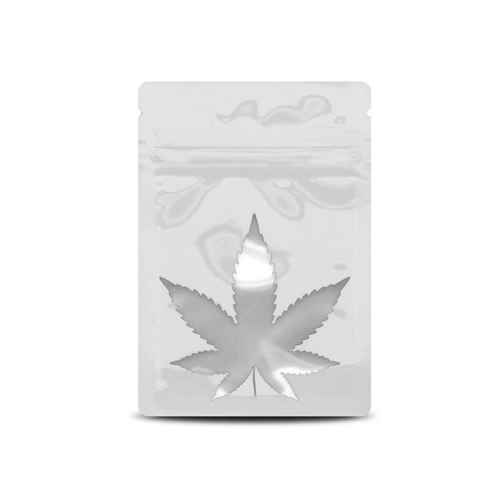 Glossy White / Single Unit (Less Than Pack Qty) Bag King Clear Leaf Mylar Bag (1 gram)