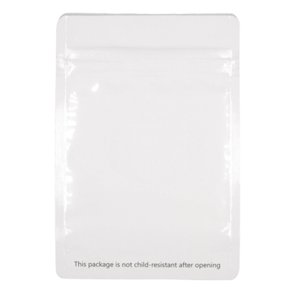 Glossy White / Single Unit (Less Than Pack Qty) Bag King Glossy Clear Front Mylar Bag | 1/8 oz