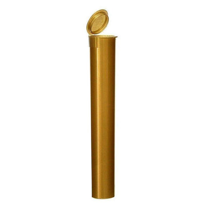 Gold / Box of 1000 (Clearance Pricing) Clearance Opaque Squeeze Top Child-Resistant Pre-Roll Tube | 116 mm (Box of 1000)