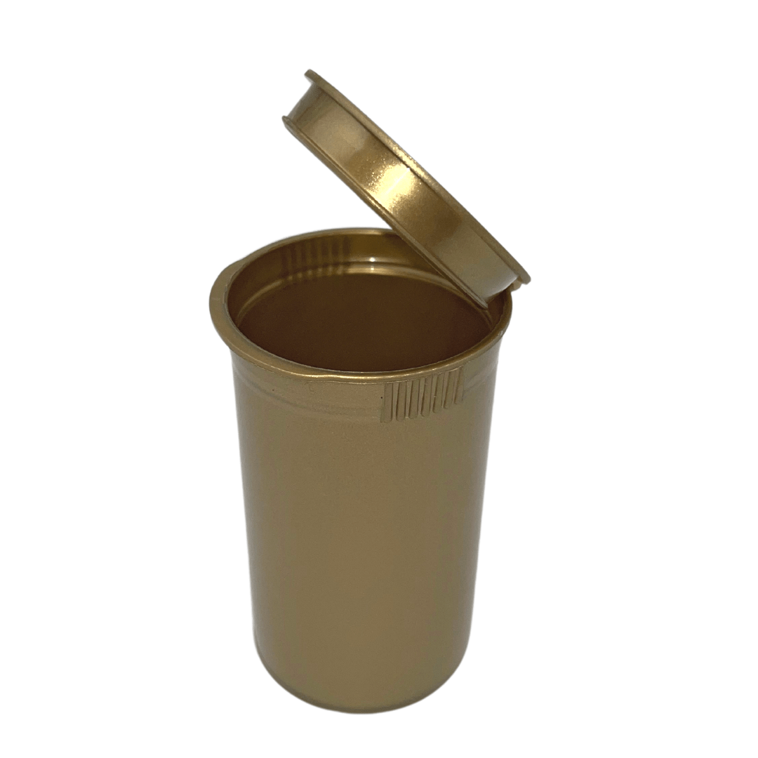 Gold / Single Unit (Less Than Box Qty) 19 Dram Pop Top Child-Resistant Bottles