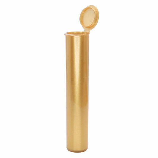 Gold / Single Unit (Less Than Box Qty) Premium Squeeze Top Child Resistant Pre-Roll Tube | 98 mm