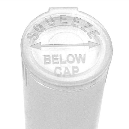 Grand Puff® Clear Squeeze Pop Top Plastic Tube w/ CA! Icon | 80 mm