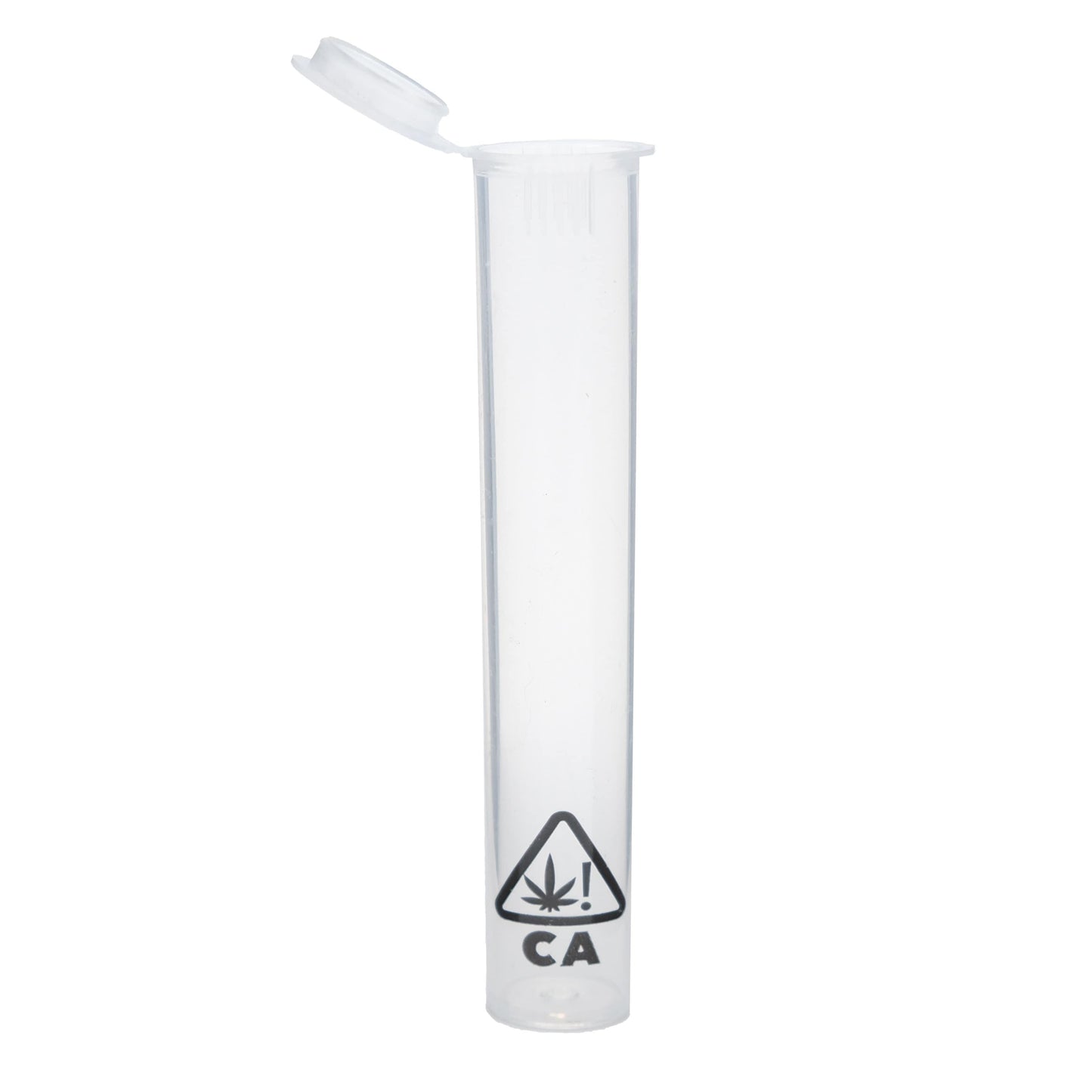 Grand Puff® Clear Squeeze Pop Top Plastic Tube w/ CA! Icon | 80 mm
