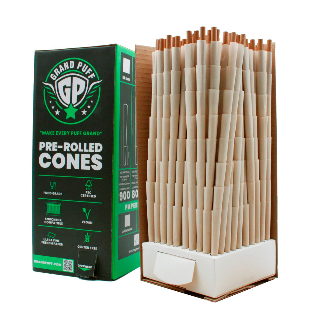Grand Puff® Premium Classic Pre-Roll Cones (98mm / 26mm filter) | Box of 800