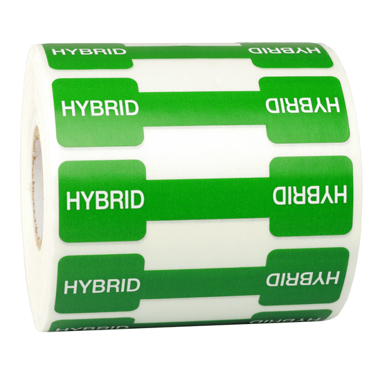 Green Hybrid Tamper Evident Strain Labels
