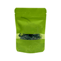 Green Rice Paper Stand Up Pouch with Horizontal Window (4" x 6")