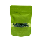 Green Rice Paper Stand Up Pouch with Horizontal Window (4" x 6")