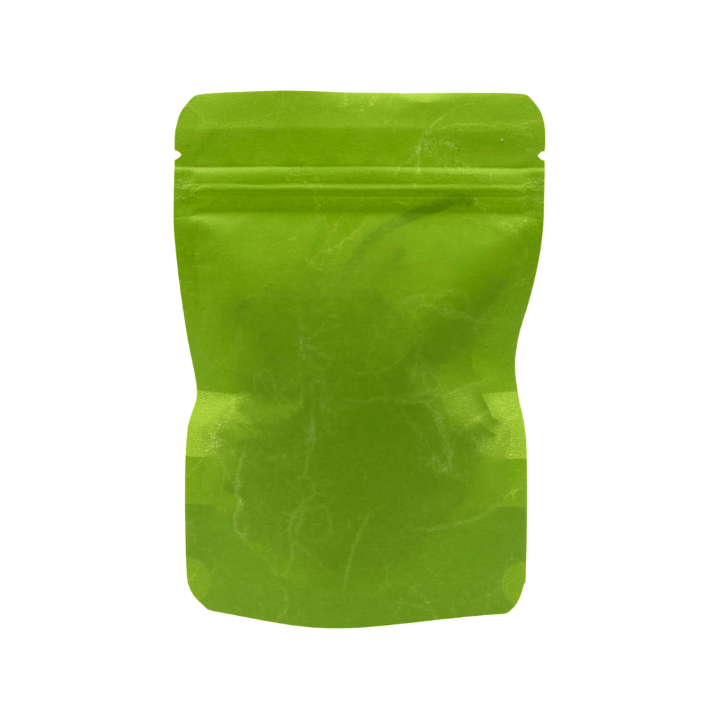 Green Rice Paper Stand Up Pouch with Horizontal Window (4" x 6")