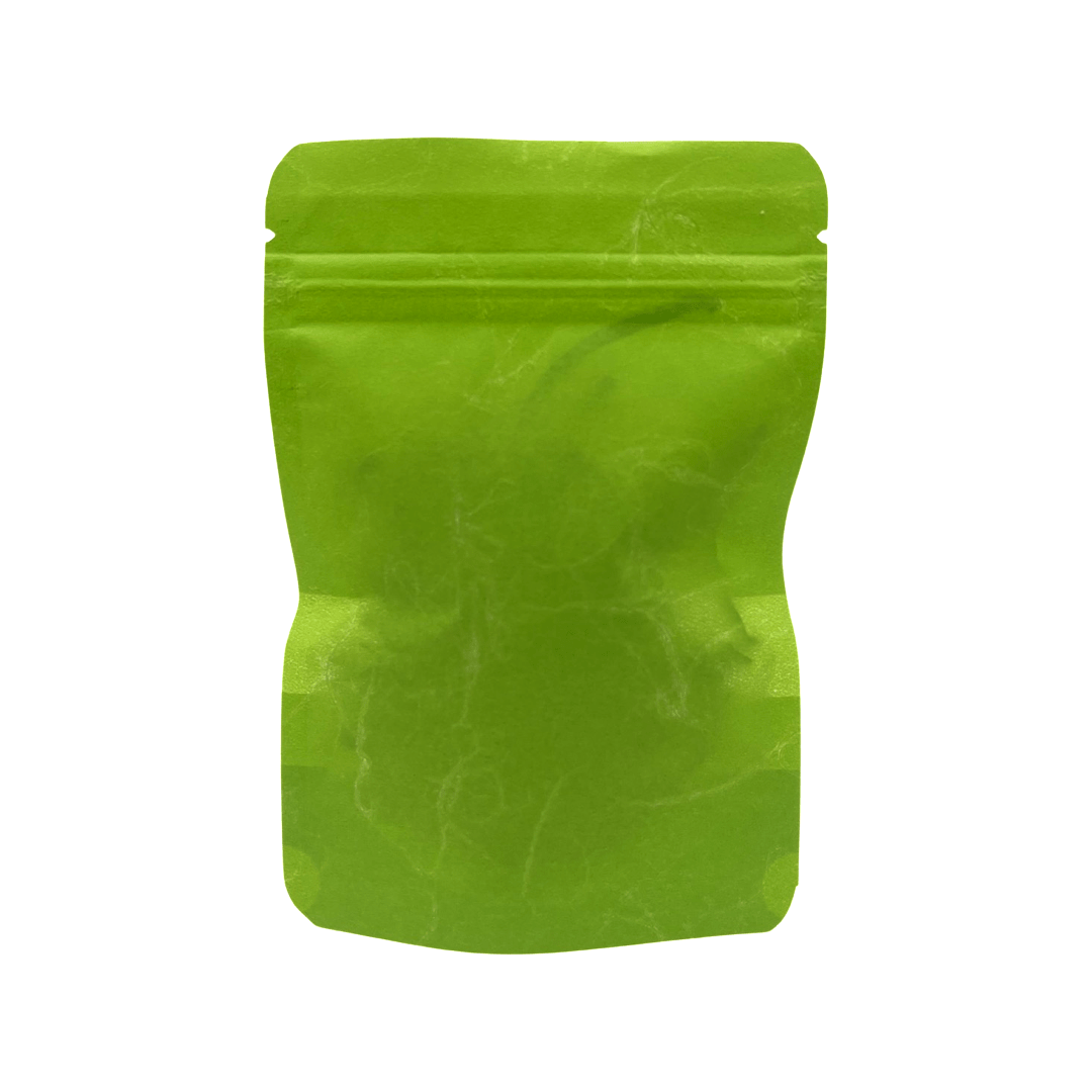 Green Rice Paper Stand Up Pouch with Horizontal Window (4" x 6")
