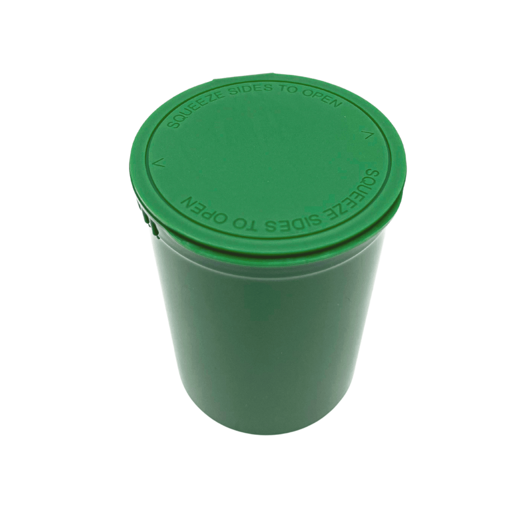 Green / Single Unit (Less Than Box Qty) Bag King Child-Resistant Pop Top Bottle | 30 dram