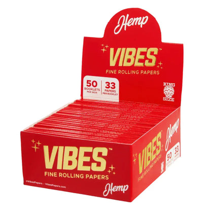 Hemp VIBES King Size Papers Box of 50 Books (33 Papers/Book)