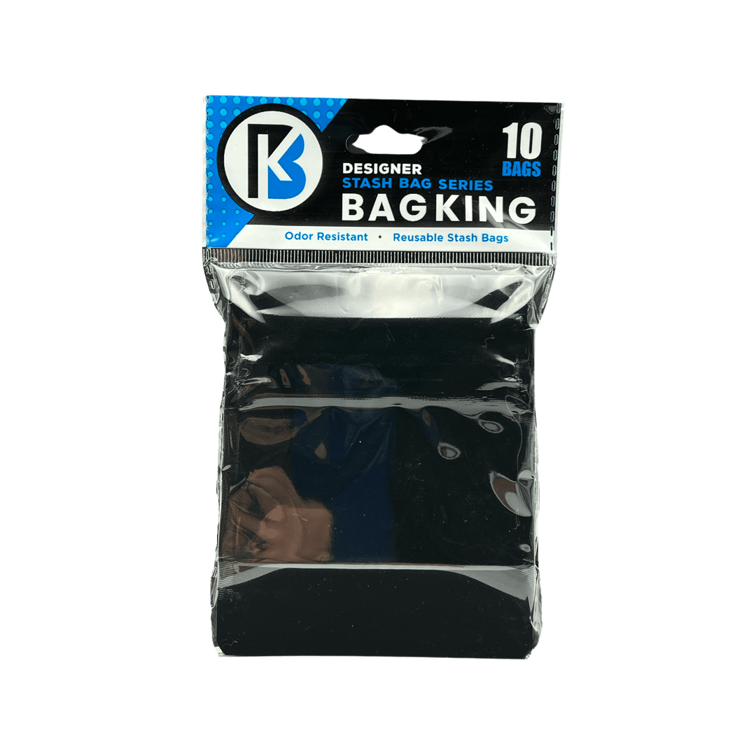 Matte Black 10-Pack Bag King Child-Resistant Opaque Wide Mouth Mylar Bag | 1/8th ounce