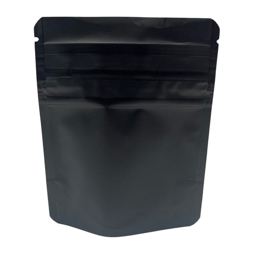 Matte Black / Single Unit (Less Than Box Qty) Bag King Child-Resistant Opaque Wide Mouth Mylar Bag Clear Gusset | 1/8 oz