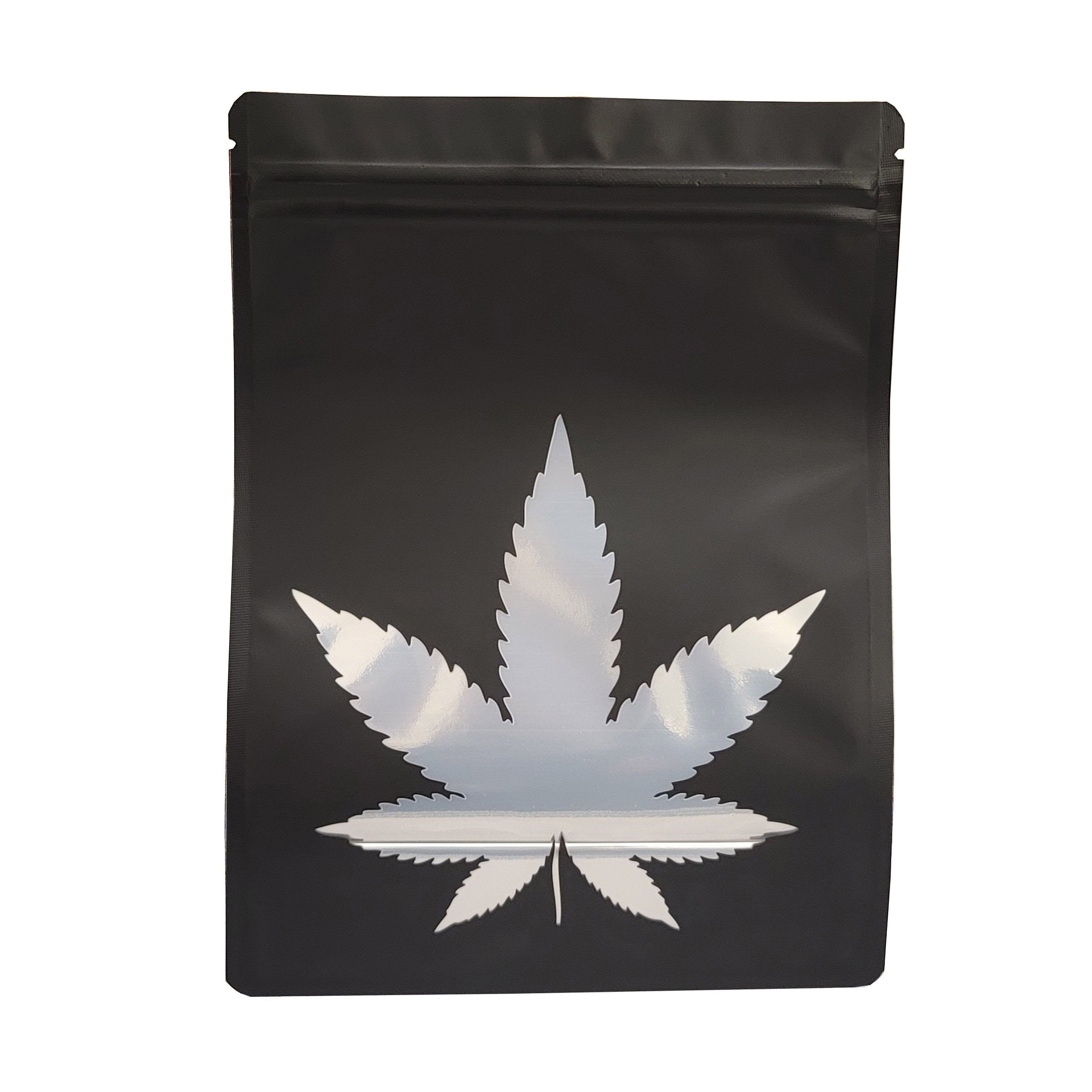 Matte Black / Single Unit (Less Than Pack Qty) Bag King Clear Leaf Mylar Bag (1 oz)