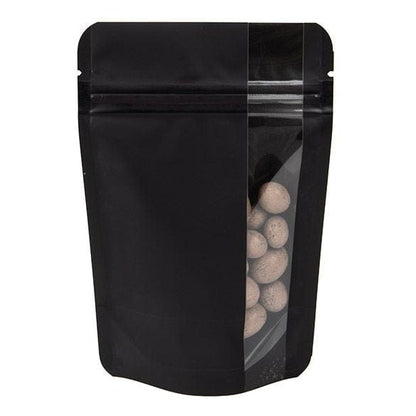 Matte Black / Single Unit (Less Than Pack Qty) Stand Up Zipper Bag with Vertical Window (1/2 oz to 1 oz)