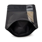 Matte Black Stand Up Zipper Bag with Vertical Window (1/8th oz)