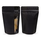 Matte Black Stand Up Zipper Bag with Vertical Window (1/8th oz)