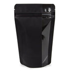 Matte Black Stand Up Zipper Bag with Vertical Window (1/8th oz)