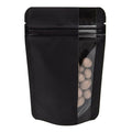 Single Unit (Less Than Pack Qty) / Matte Black Stand Up Zipper Bag with Vertical Window (1/2 oz to 1 oz)