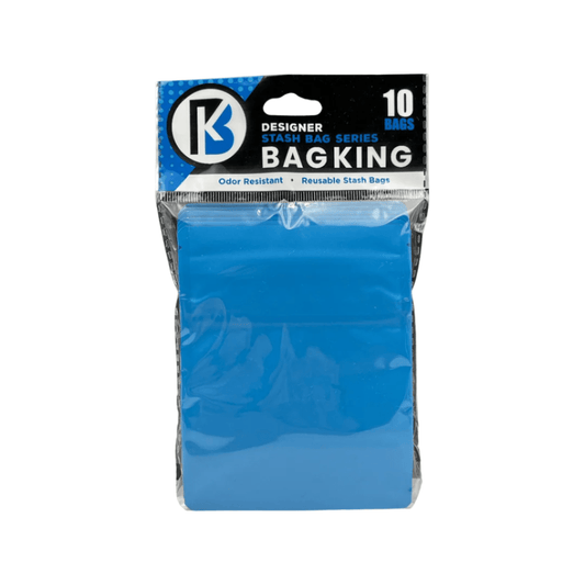 Matte Blue / Single Unit (Less Than Box Qty) 10-Pack Bag King Child-Resistant Opaque Wide Mouth Mylar Bag | 1/8th ounce