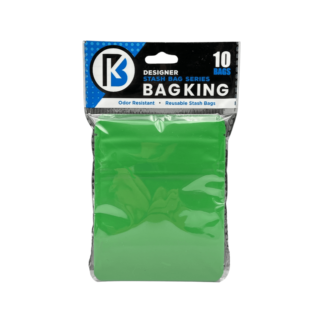 Matte Green 10-Pack Bag King Child-Resistant Opaque Wide Mouth Mylar Bag | 1/8th ounce