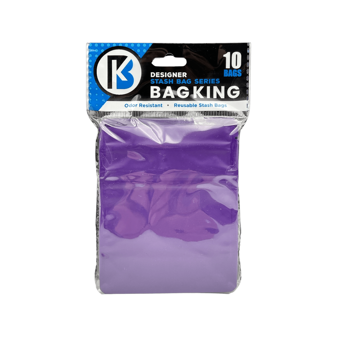 Matte Purple 10-Pack Bag King Child-Resistant Opaque Wide Mouth Mylar Bag | 1/8th ounce