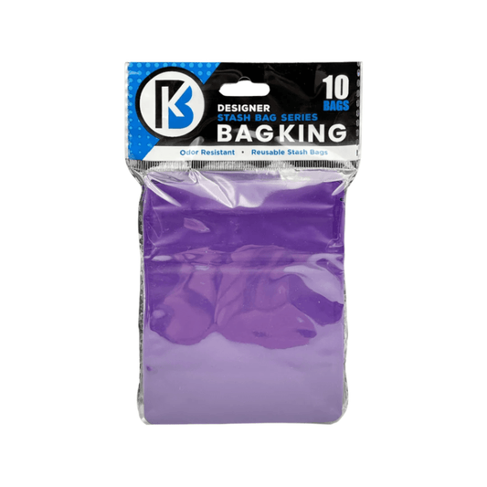 Matte Purple / Single Unit (Less Than Box Qty) 10-Pack Bag King Child-Resistant Opaque Wide Mouth Mylar Bag | 1/8th ounce