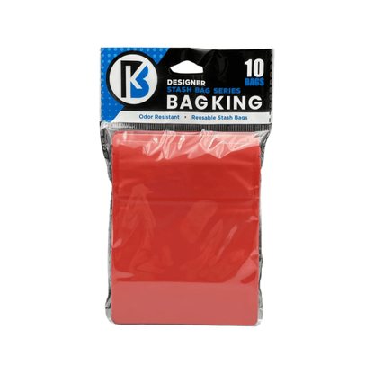 Matte Red / Single Unit (Less Than Box Qty) 10-Pack Bag King Child-Resistant Opaque Wide Mouth Mylar Bag | 1/8th ounce