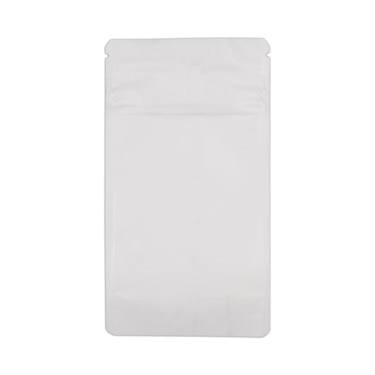 Matte White / Single Unit Bag King Child-Resistant Clear Front Green Zipper Bag | 1/4 oz