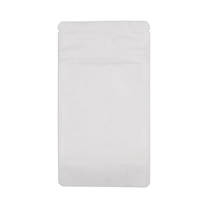 Matte White / Single Unit Bag King Child-Resistant Clear Front Green Zipper Bag | 1/4 oz