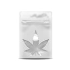 Matte White / Single Unit (Less Than Pack Qty) Bag King Clear Leaf Mylar Bag (1 gram)