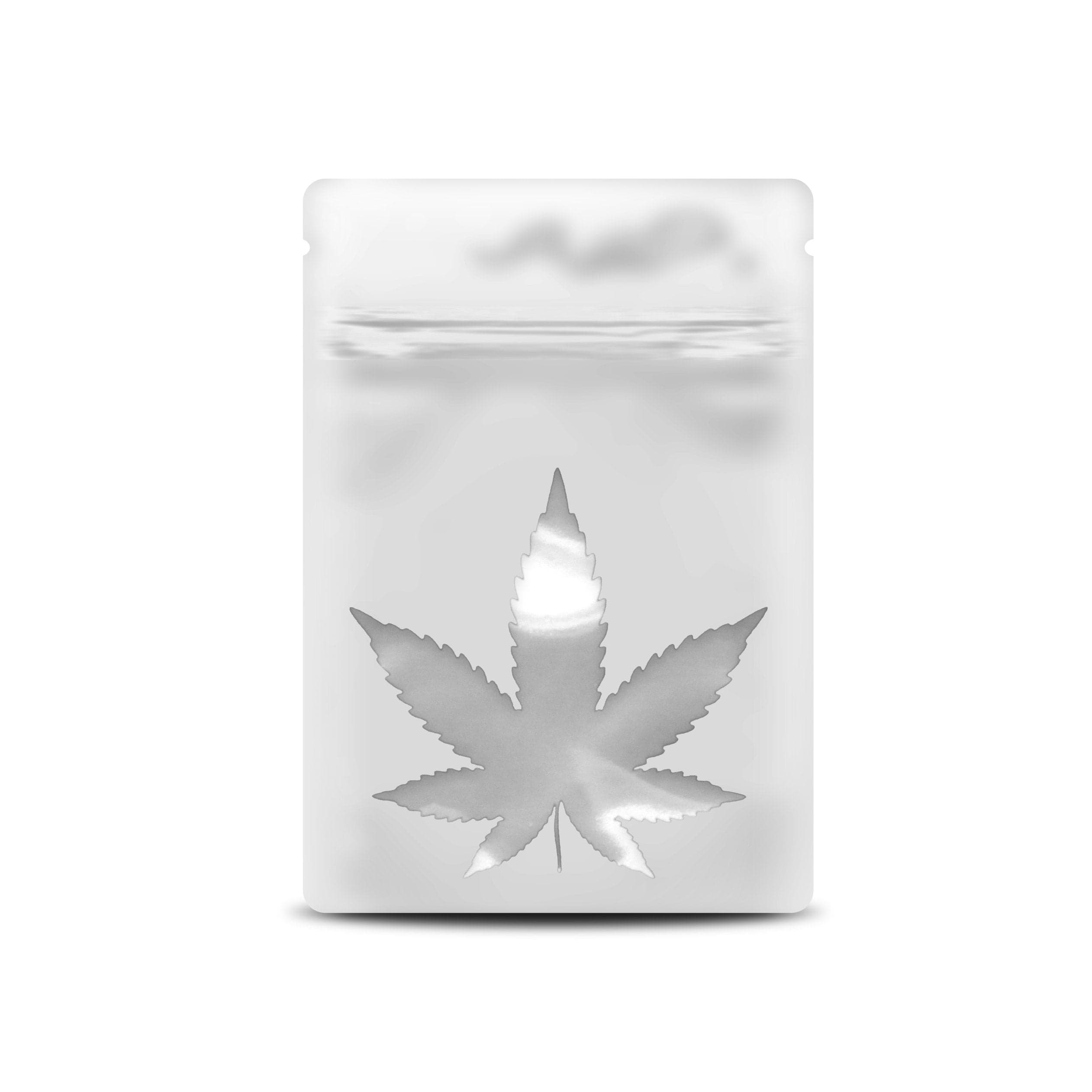 Matte White / Single Unit (Less Than Pack Qty) Bag King Clear Leaf Mylar Bag (1 gram)