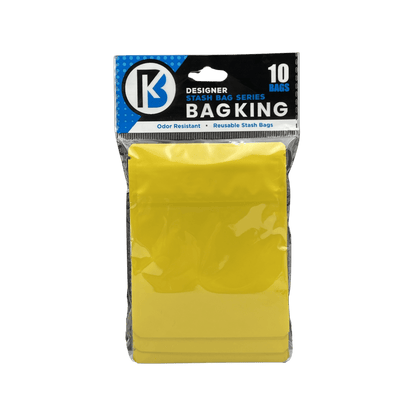 Matte Yellow 10-Pack Bag King Child-Resistant Opaque Wide Mouth Mylar Bag | 1/8th ounce