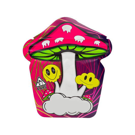 Mushroom Shaped Custom Child-Resistant Mylar Bag | Fits up to 1/4th oz.