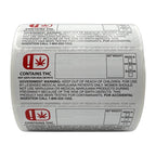 Oklahoma 3x1 THC Compliance Labels (Roll of 1,000)