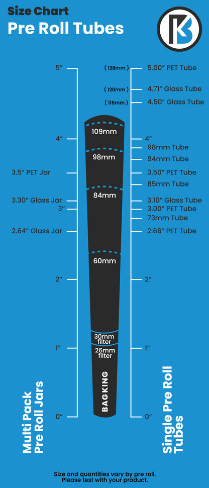 Opaque Squeeze Top Child-Resistant Pre-Roll Tube | 116 mm