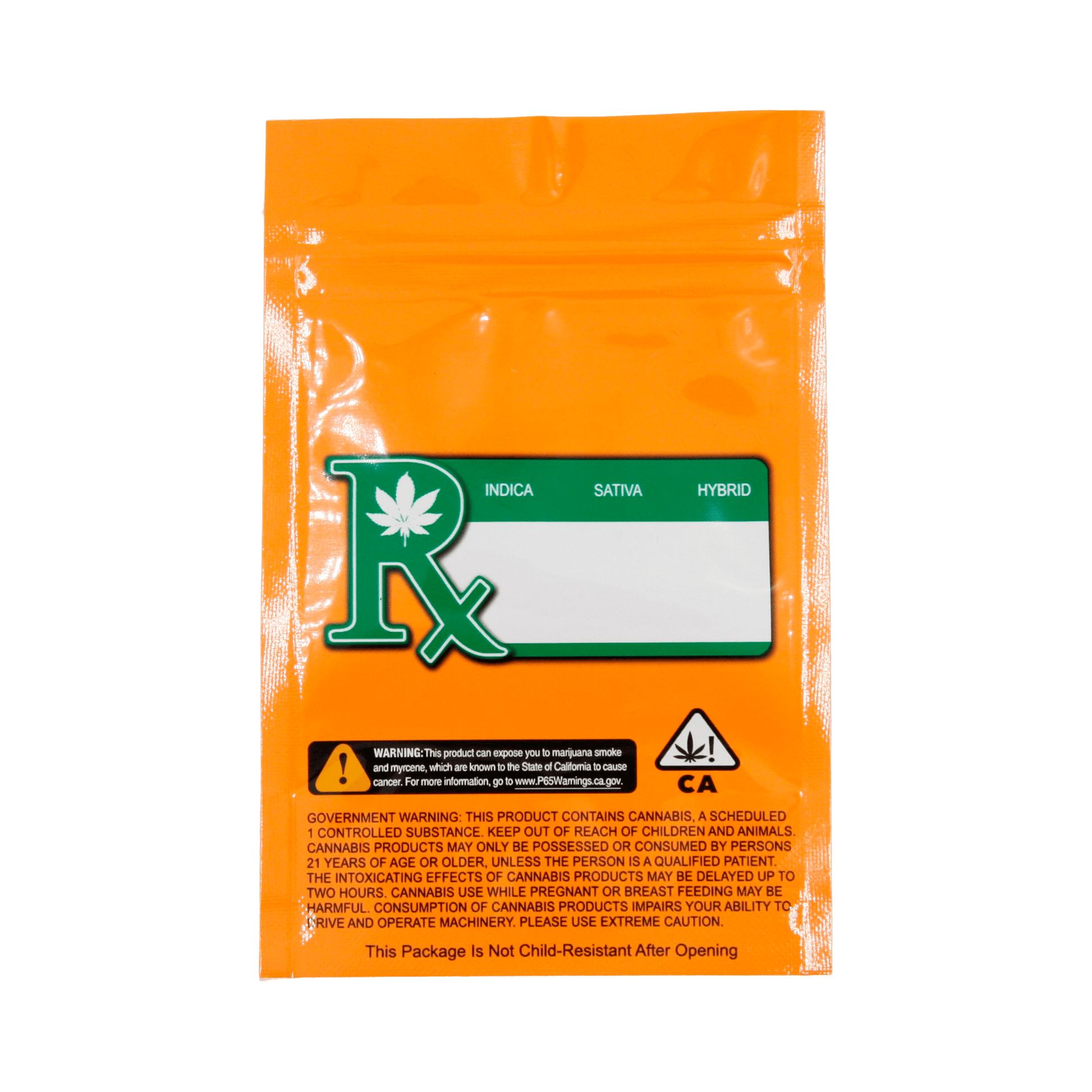 Orange / Single Unit Smell Proof Bag (1/4th oz)